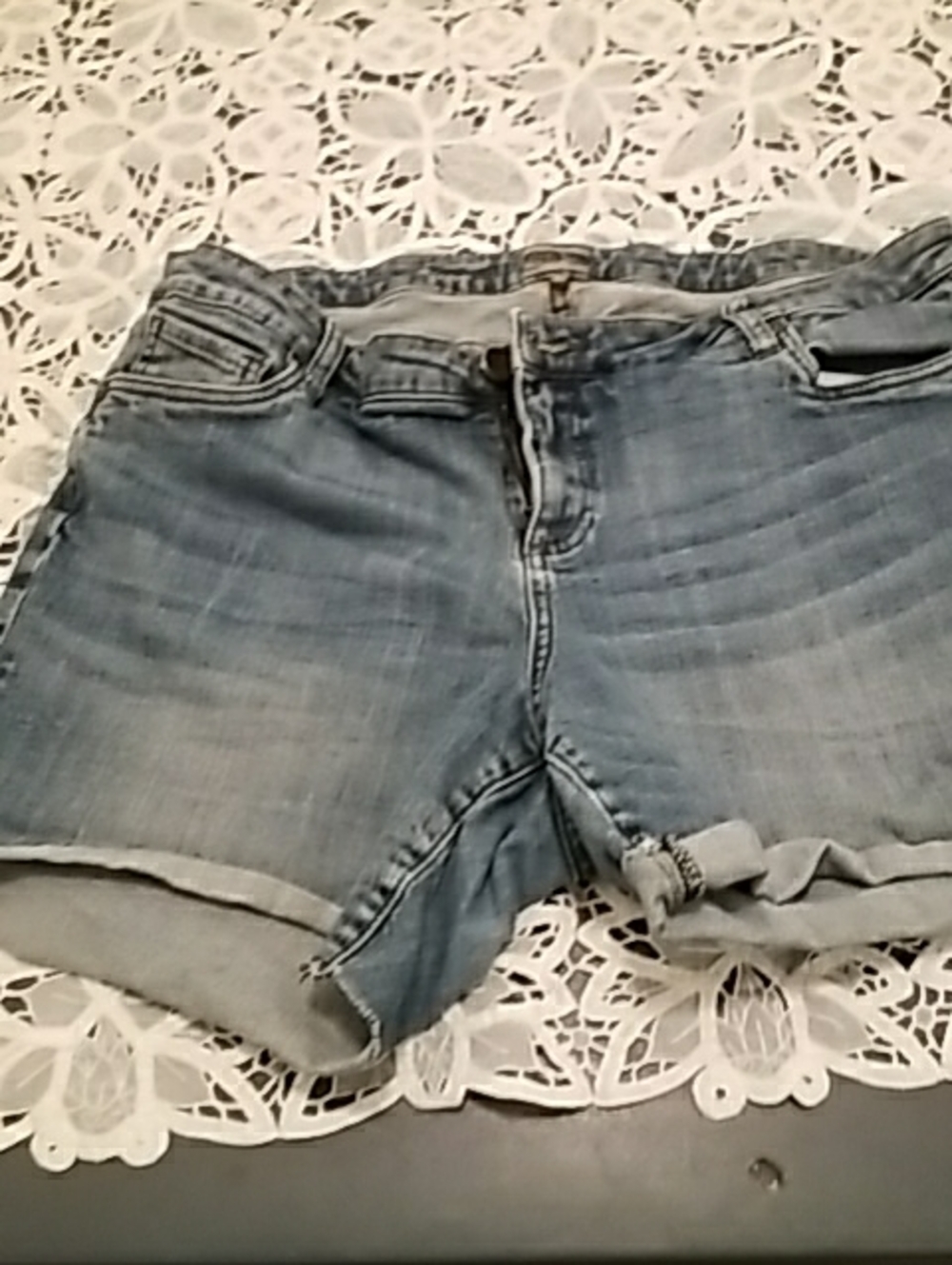 HUF Light Wash Rolled Hem Denim Shorts